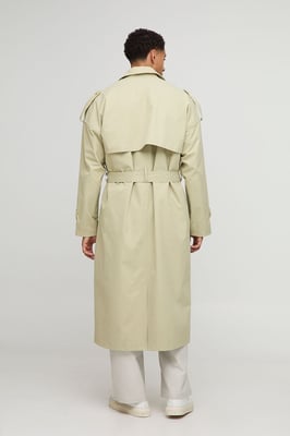 Oversized Twill Double Breasted Trench Coat