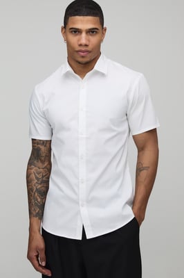 Slim Fit Short Sleeve Cotton Shirt
