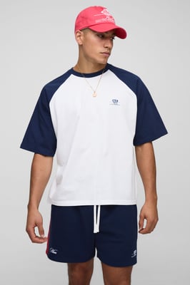 Oversized Boxy Raglan Printed T-Shirt & Relaxed Shorts Set