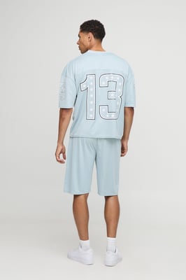 Oversized Official Star Varsity Mesh T-Shirt & Short Set