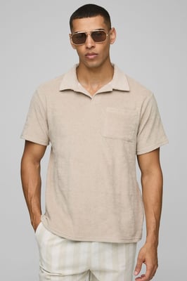 Regular Pocket Detail Toweling Revere Polo
