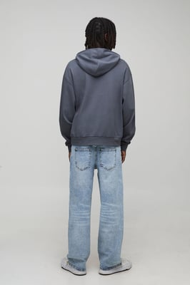 Relaxed Fit All Over Clear Rhinestone Embellished Jeans