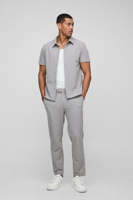 Regular Fit Technical Stretch Shirt & Tapered Trouser Set