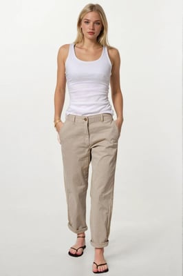 Tapered Ankle Grazer Chino Trousers
