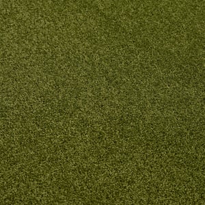 Muratap Uni rond groen vloerkleed – modern laagpolig effen tapijt- 300 cm rond