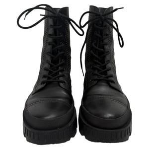 Moncler Carinne Perforated Ankle Boots in Black Leather