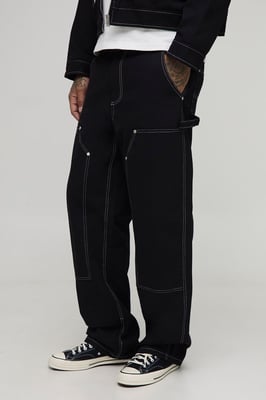 Tall Canvas Relaxed Fit Worker Trousers