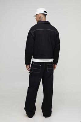 Tall Canvas Relaxed Fit Worker Trousers