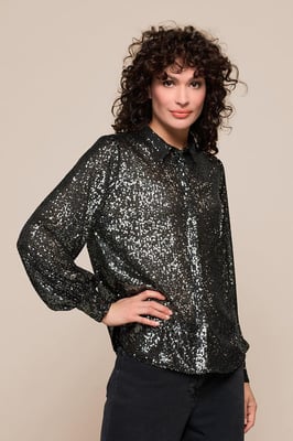 Cerise Blouse Donker Metallic