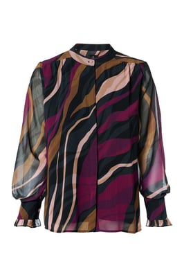 Caylee Print Blouse Dark Berry
