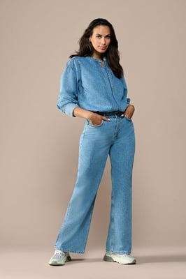 Nina Denim Blouse Denim Blauw