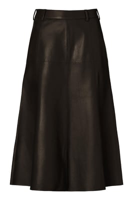 Delilah Leren Rok Donkerbruin