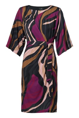 Milan Print Jurk Dark Berry