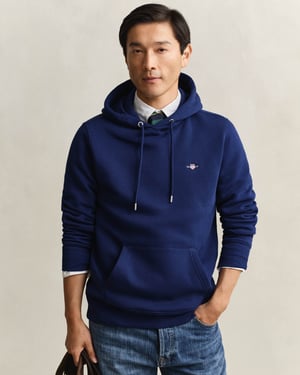Regular Fit Hoodie in Dark Blue