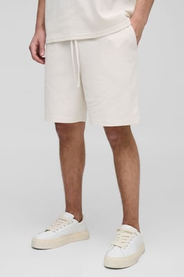 Relaxed Man Embroidered Waffle Shorts