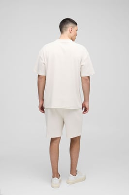 Relaxed Man Embroidered Waffle Shorts