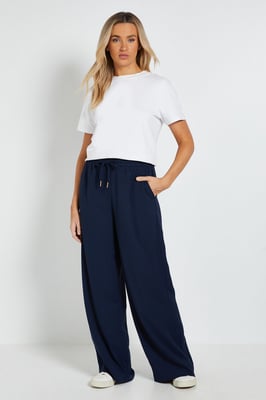 Tie Waist Wide Leg Trousers