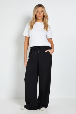 Tie Waist Wide Leg Trousers