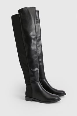 Over The Knee Stretch Flat Boots