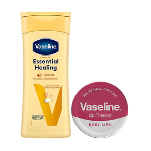 Vaseline Daily Healing Duo Intensive Care Body Lotion 400ml & Rosy Lip Therapy 20gm