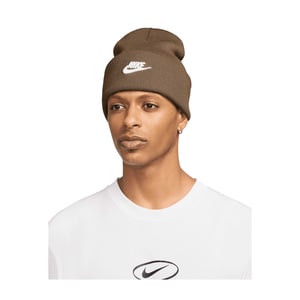 Nike Unisex Adult Futura Peak Beanie (Mosswood brown/White)