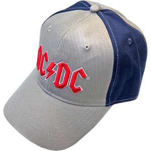 AC/DC Unisex Volwassen Baseballpet met Tweekleurig Logo (Grijs/Navy Blue/Rood)