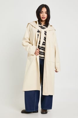 Trench Coat with Detachable Hood