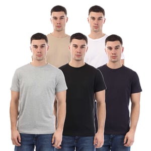 Duck and Cover Frankinz T-shirt för herrar (Förpackning med 5 st) (Svart/Grå/Vit/Beige)