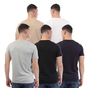 Duck and Cover Frankinz T-shirt för herrar (Förpackning med 5 st) (Svart/Grå/Vit/Beige)
