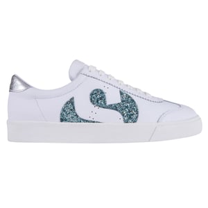 Superga Dames/Dames 2843 Club S Glitter Leren Trainers (Wit-Blauw/Licht)