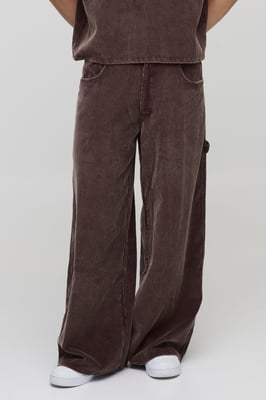Super Baggy Acid Wash Carpenter Corduroy Trousers