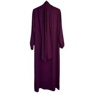 Ladies Abaya With Scarf Attached Comfortable Modest Dress One Size