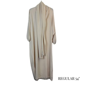 Ladies Abaya With Scarf Attached Comfortable Modest Dress One Size