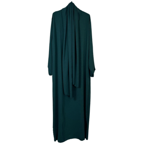 Ladies Abaya With Scarf Attached Comfortable Modest Dress One Size