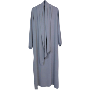 Ladies Abaya With Scarf Attached Comfortable Modest Dress One Size