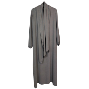Ladies Abaya With Scarf Attached Comfortable Modest Dress One Size