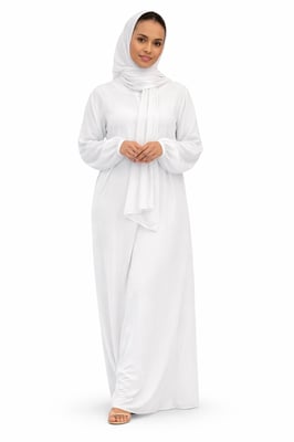 Ladies Abaya With Scarf Attached Comfortable Modest Dress One Size