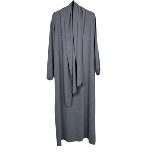 Ladies Abaya With Scarf Attached Comfortable Modest Dress One Size