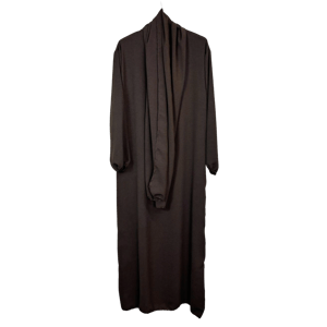 Ladies Abaya With Scarf Attached Comfortable Modest Dress One Size