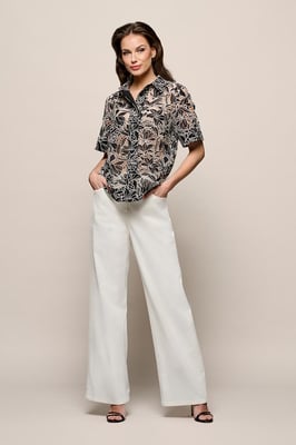 Livia Denim Broek Off White