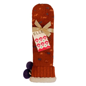 1 Par Dam Fuzzy Sherpa Fodrad Mysigare med Pom Pom - Varm Komfort