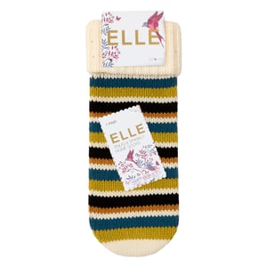 1 Par Dam Chunky Fair Isle Moccassins Grip Strumpor - Varmta Vinterslöpsstrumpor