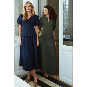 Neo Noir yara long poplin skirt 163076 151 army