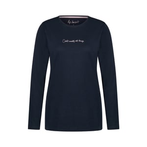 By Louise Dames pyjama set lang donkerblauw gestreept