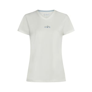 By Louise Dames capri pyjama driekwart broek v-hals wit/blauw gebloemd