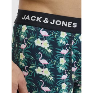 Jack & Jones Heren boxershorts trunks microfiber jacflamingo flamingo print 3-pack donkerblauw