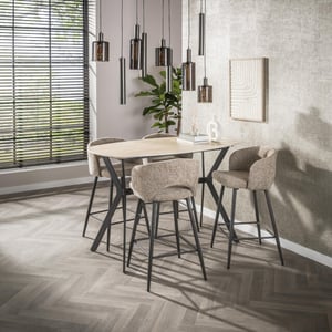 Hoyz bartafel romano deens ovaal 140cm keramiek travertin