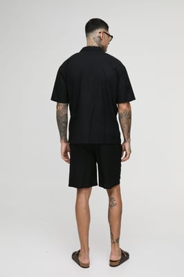 Tall Oversized Linen Deep Pocket Shirt & Short Set