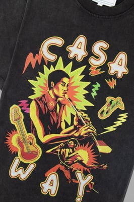 Casablanca Music For The People Printed T-Shirt Faded Black