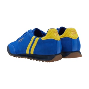 Patrick Mens Dijon Suede Running Trainers (Royal Blue/Yellow/Navy)